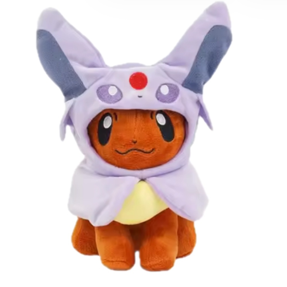 Pokemon Eevee Plush with Espeon Costume Hoodie – 20cm Collectible Toy